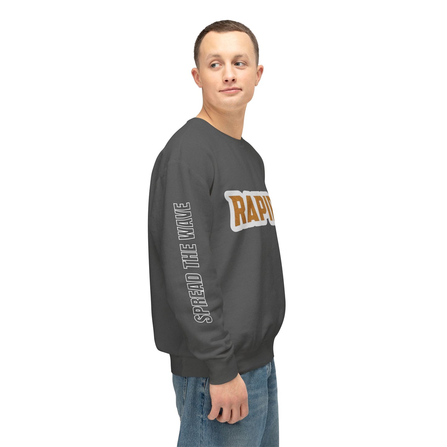 Spread The Wave Sleeve Unisex Lightweight Crewneck Sweatshirt