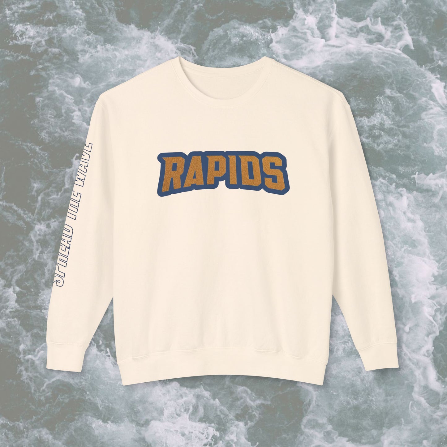 Spread The Wave Sleeve Unisex Lightweight Crewneck Sweatshirt