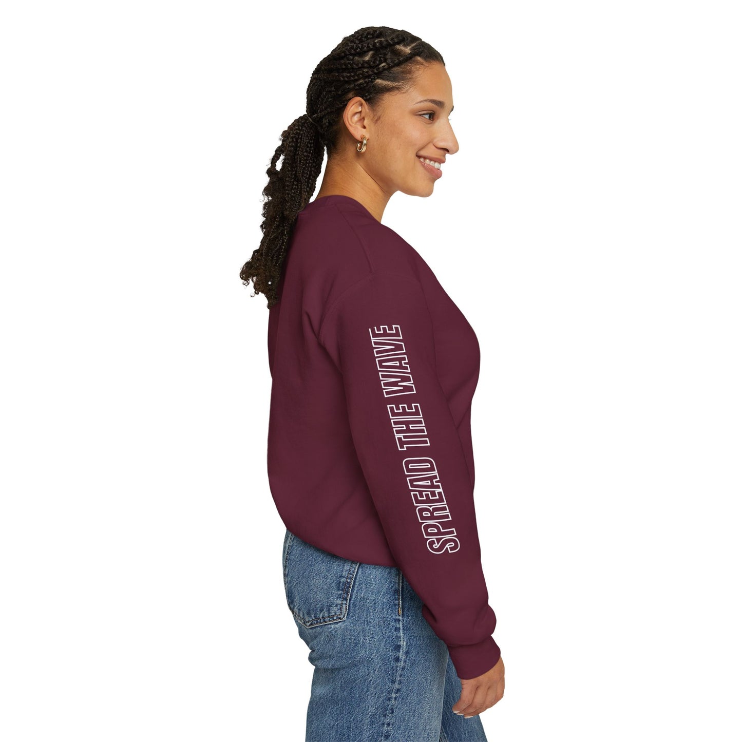 Spread The Wave Sleeve Unisex Crewneck Sweatshirt