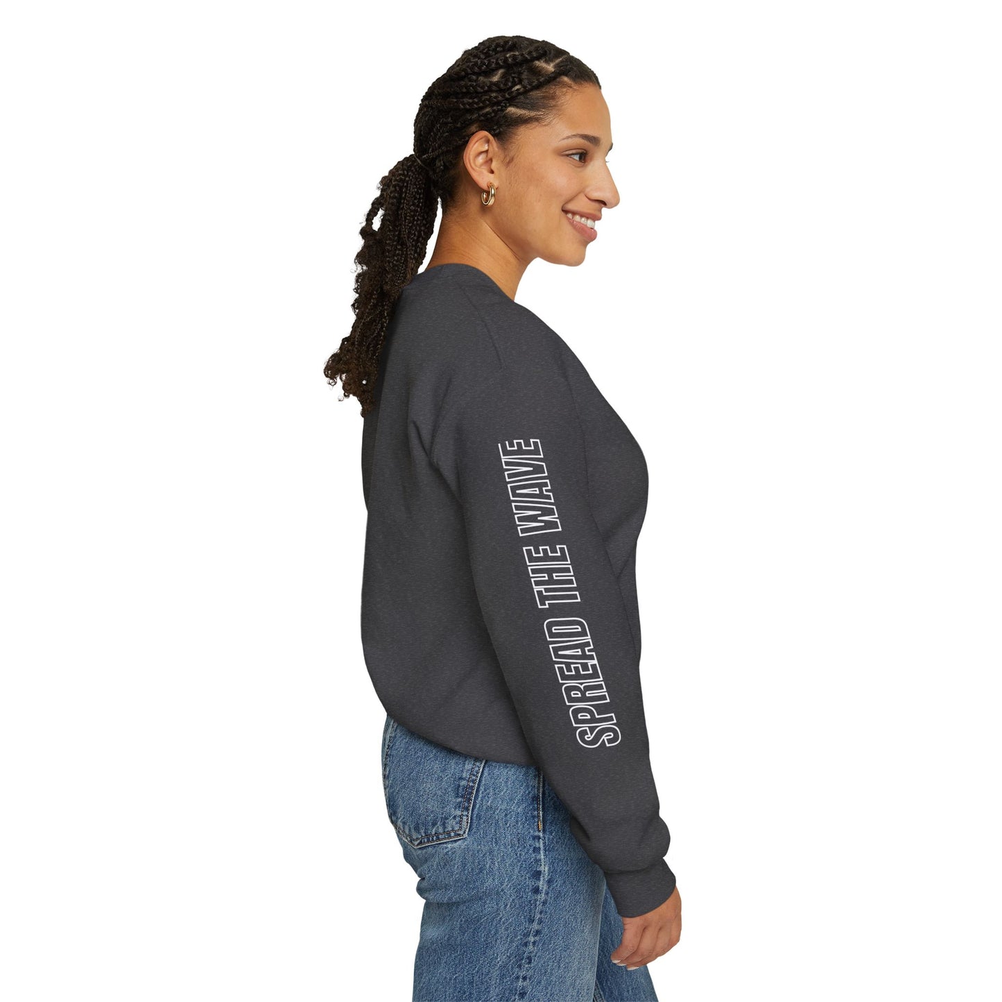 Spread The Wave Sleeve Unisex Crewneck Sweatshirt