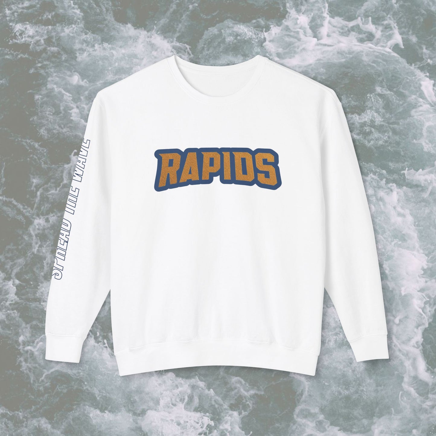 Spread The Wave Sleeve Unisex Lightweight Crewneck Sweatshirt