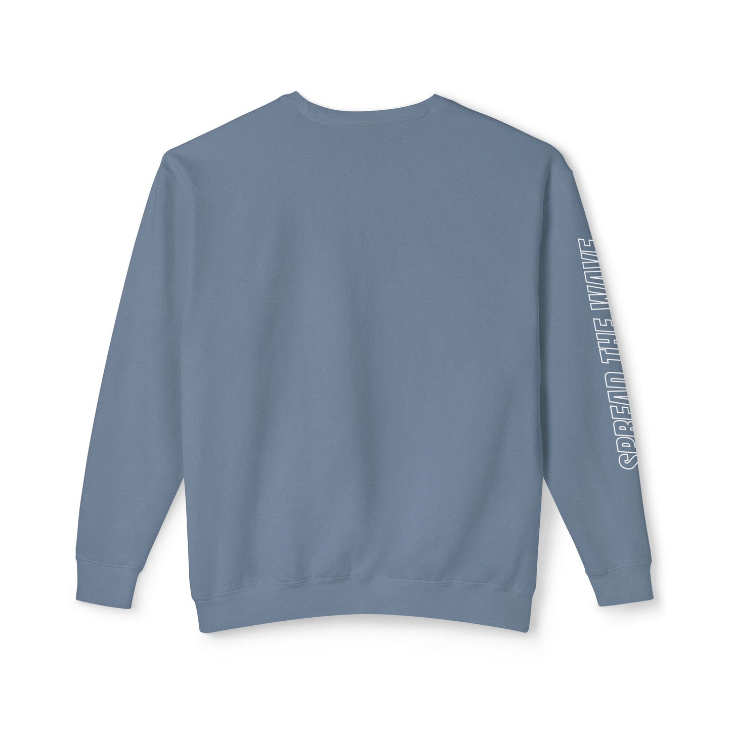 Spread The Wave Sleeve Unisex Lightweight Crewneck Sweatshirt